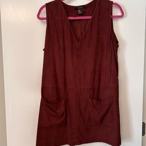 Forever 21 faux suede rust color v-neck tank, size L